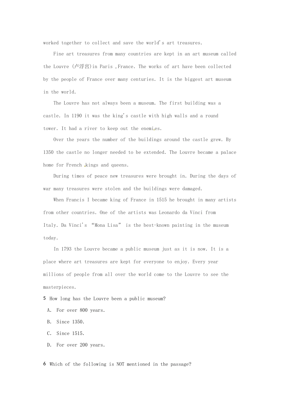 山西省晋中市 高二英语上学期周练试卷(2)试卷_第3页