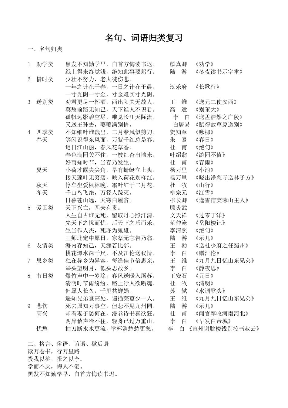 六年级归类复习_第1页