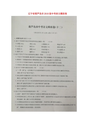 中考语文模拟卷(十二)试卷
