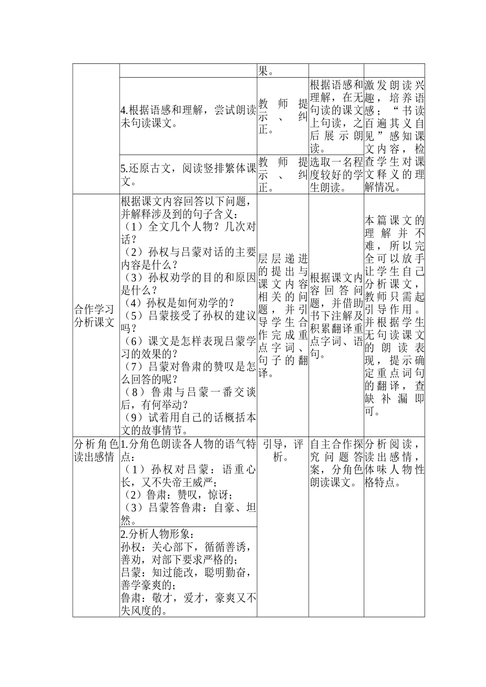 (部编)初中语文人教2011课标版七年级下册《孙权劝学》教学设计-(5)_第3页