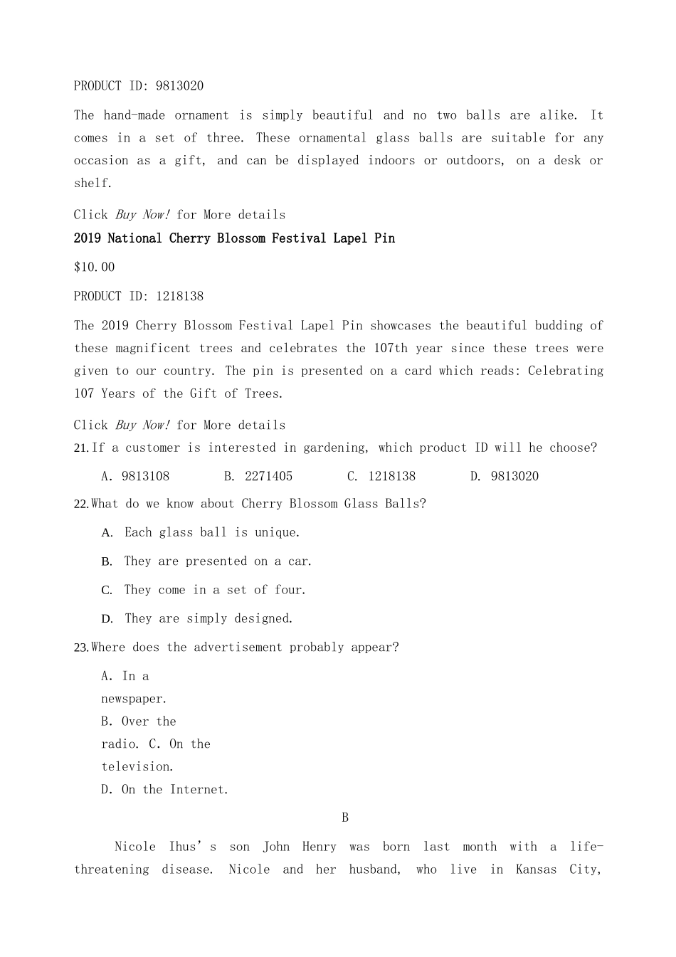 内蒙古赤峰市高三英语5月模拟考试试题_第3页