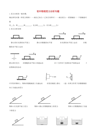 初中物理受力分析专题 人教新课标版 试题