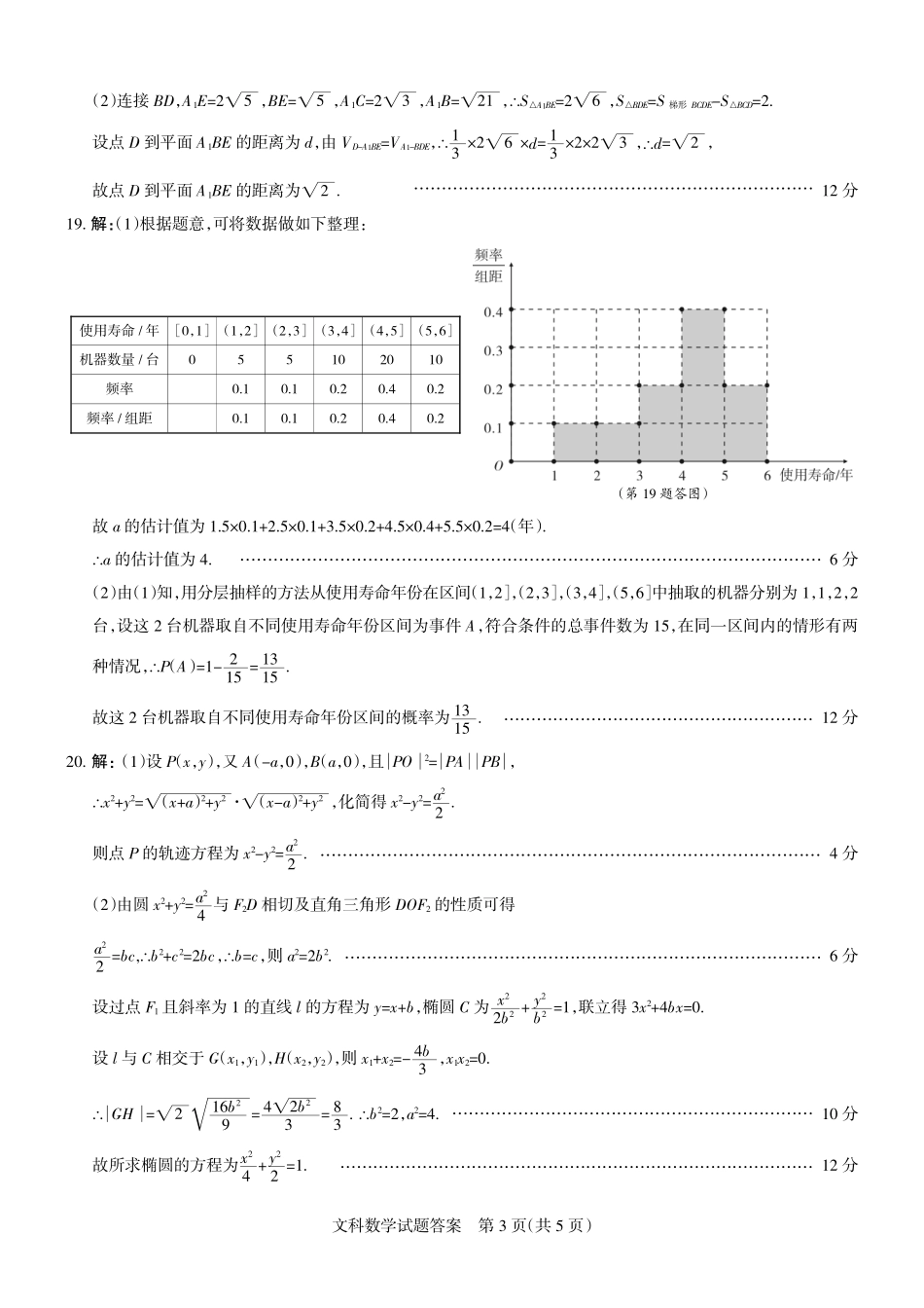 高三数学8月摸底调研试卷 文(扫描版)_第3页