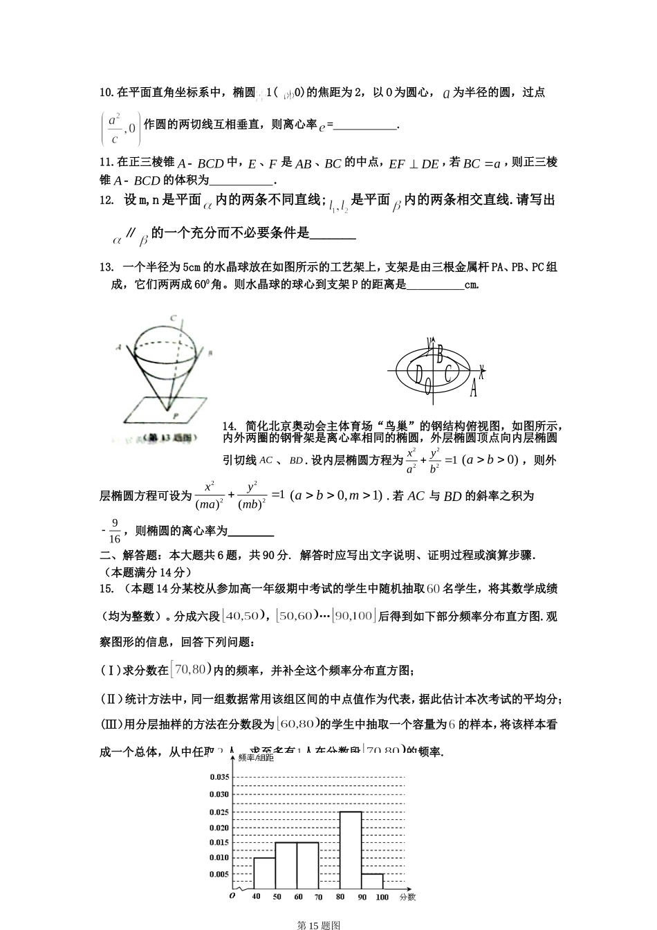 2013-2014苏州中学高二数学期末复习综合练习11(文科)_第2页