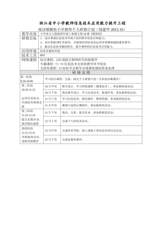 钱建华个人研修计划