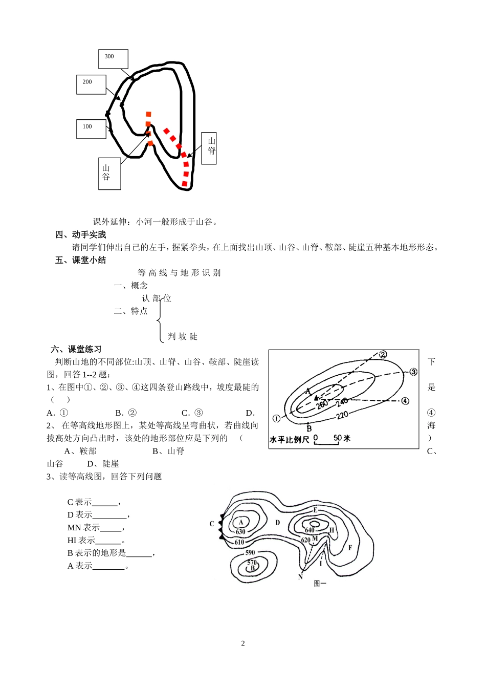 地形图的判读教学设计1_第2页