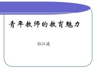 青年教师的教育魅力