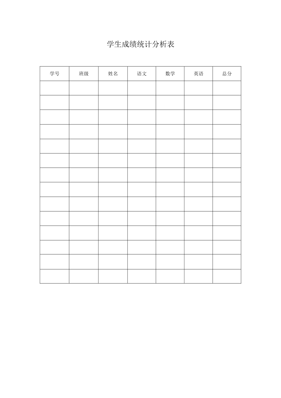 学生成绩统计分析表_第1页