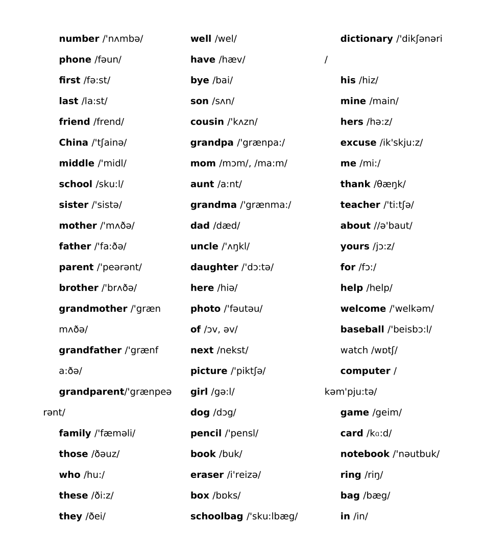 2012-2013-新版人教版七年级上册英语单词表(含音标)_第2页