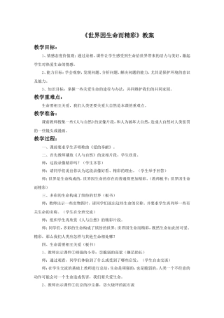 《世界因生命而精彩》教案2