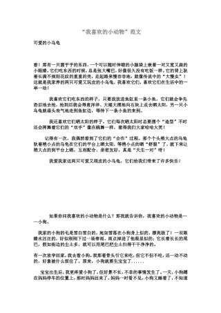我喜欢的小动物