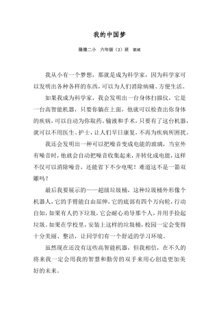 我的中国梦(梁斌)