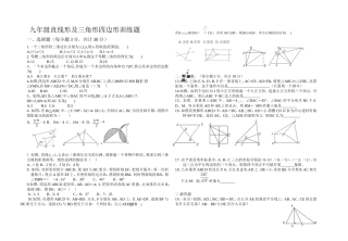 九年级直线形及三角形四边形训练题