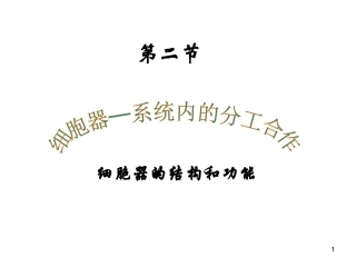 细胞器——细胞内的分工合作1