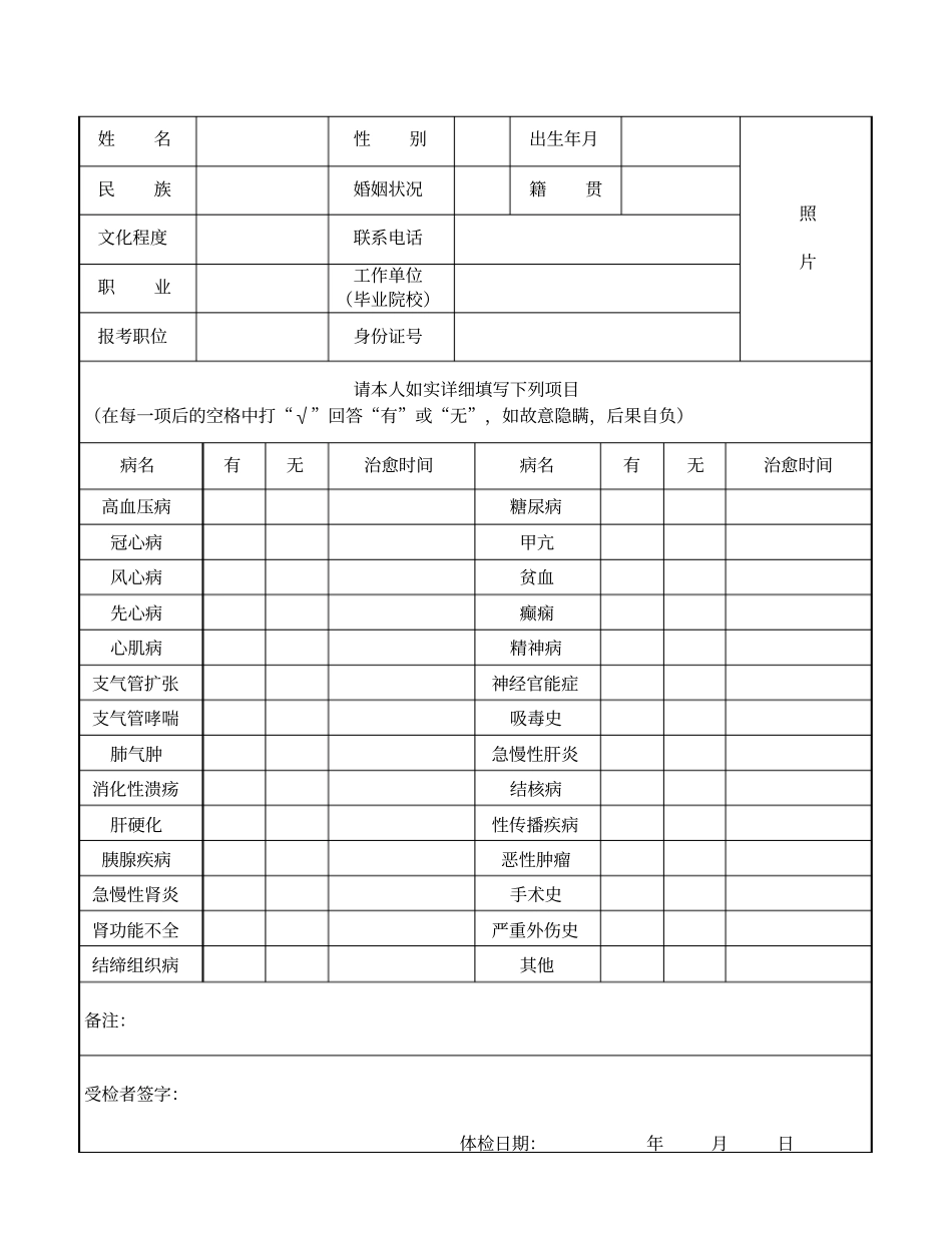 事业单位录用体检表_第3页