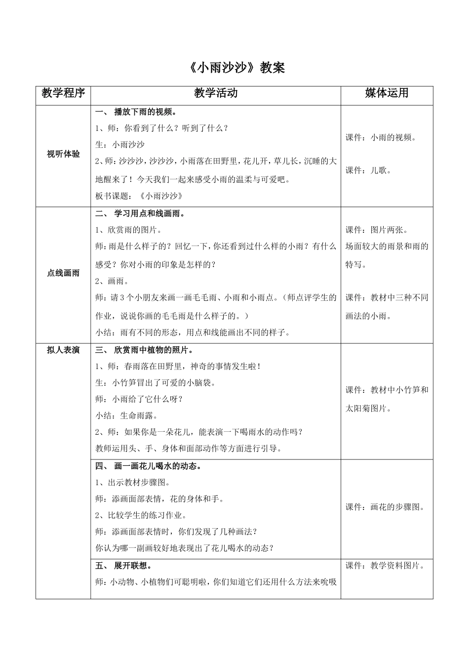 《小雨沙沙》教案3_第1页