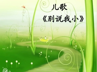 儿歌《别说我小》