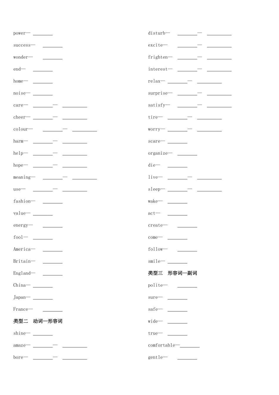 中考英语总复习 默写手册 专题三 词形变化总览 (新版)外研版试卷_第2页