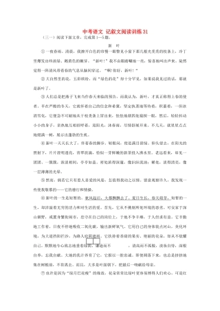 中考语文 记叙文阅读训练31试卷