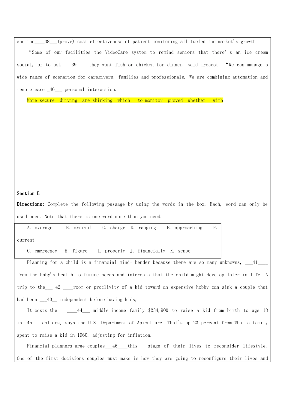 大学二附中高三英语上学期期中试卷牛津上海版试卷_第2页