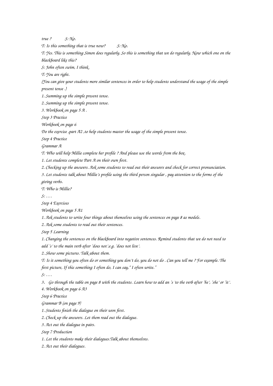 牛津初中英语7A第一单元第五课时教案_第2页