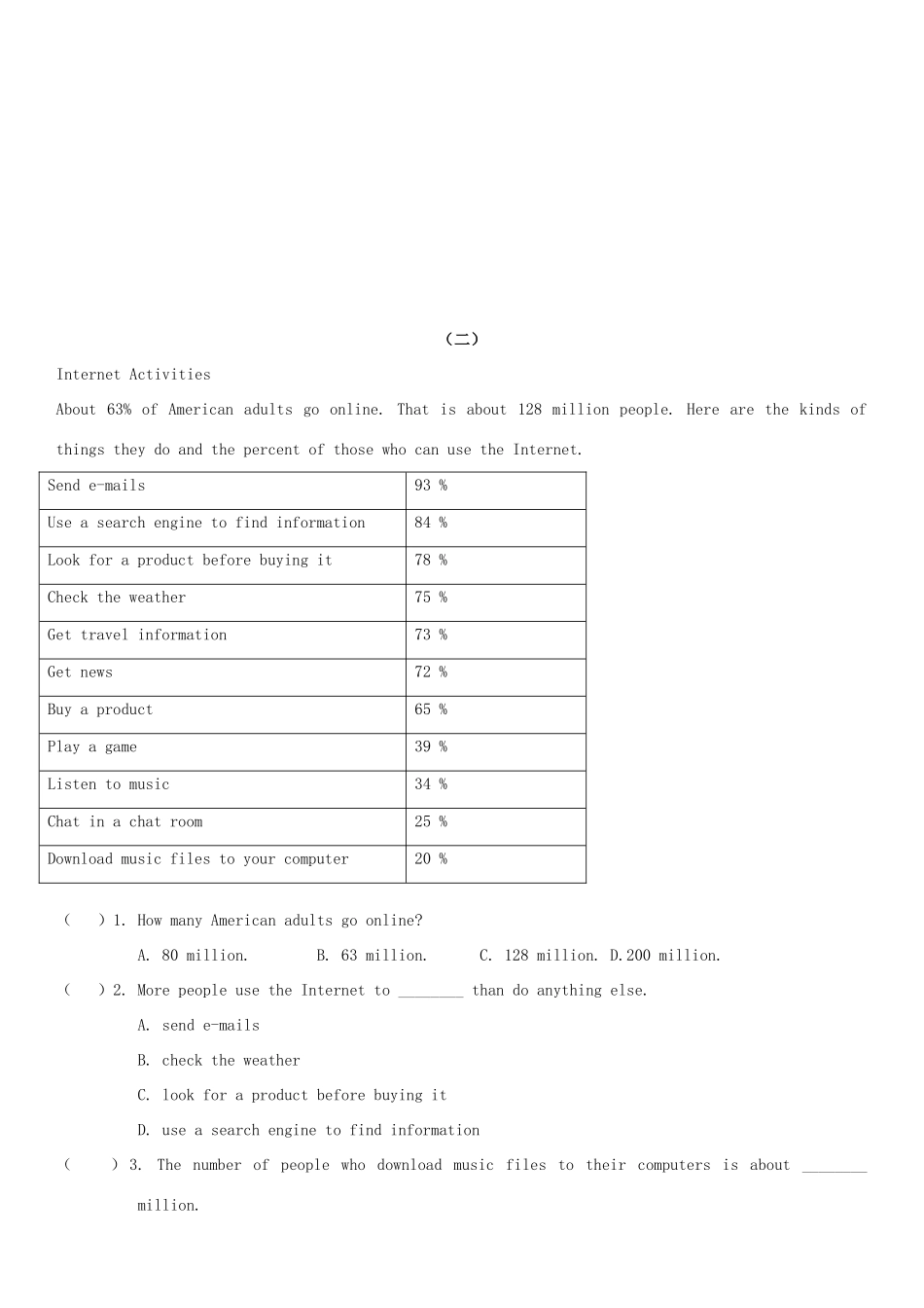 中考英语 阅读理解A篇专练复习(答案不全)试卷_第2页