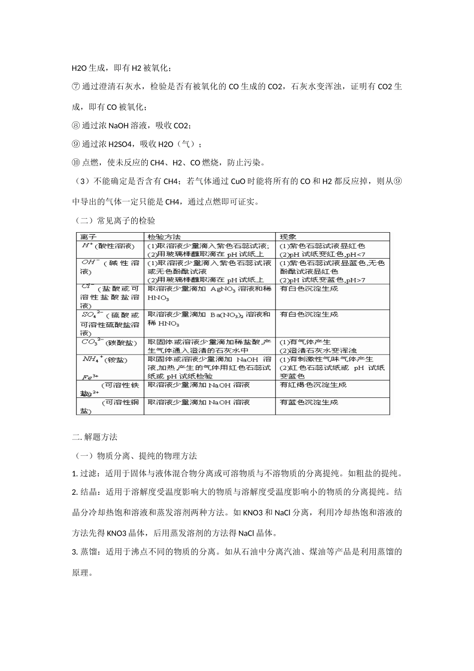 初三化学鉴别、除杂题汇编 鲁教版 试题_第3页