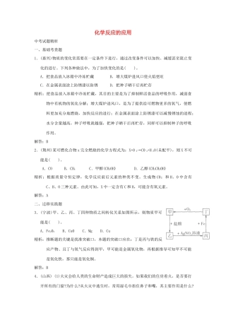 中考科学预测试卷之(化学反应的应用) 浙教版试卷