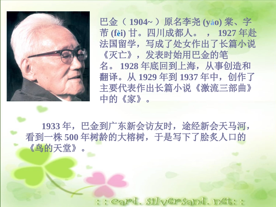 《鸟的天堂》ppt课件_第1页