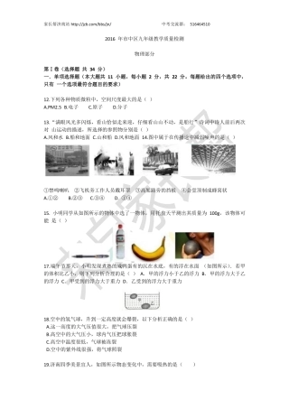 中考物理一模试卷(pdf)试卷