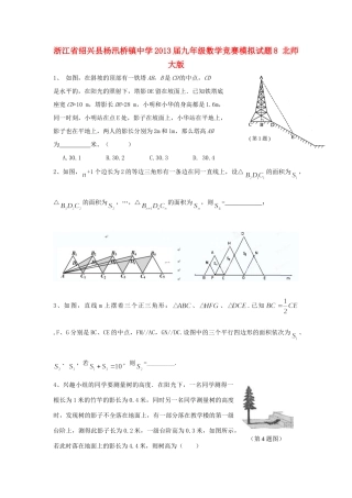 九年级数学竞赛模拟试卷8 北师大版试卷