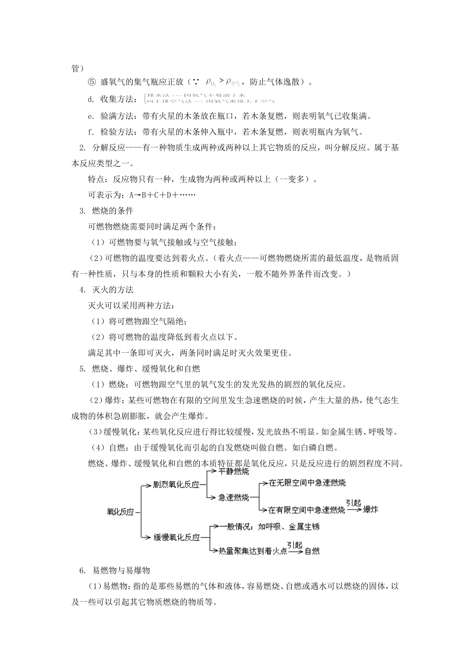 九年级化学第二章 氧气的制法 第四节 燃烧和缓慢氧化人教四年制知识精讲试卷_第3页
