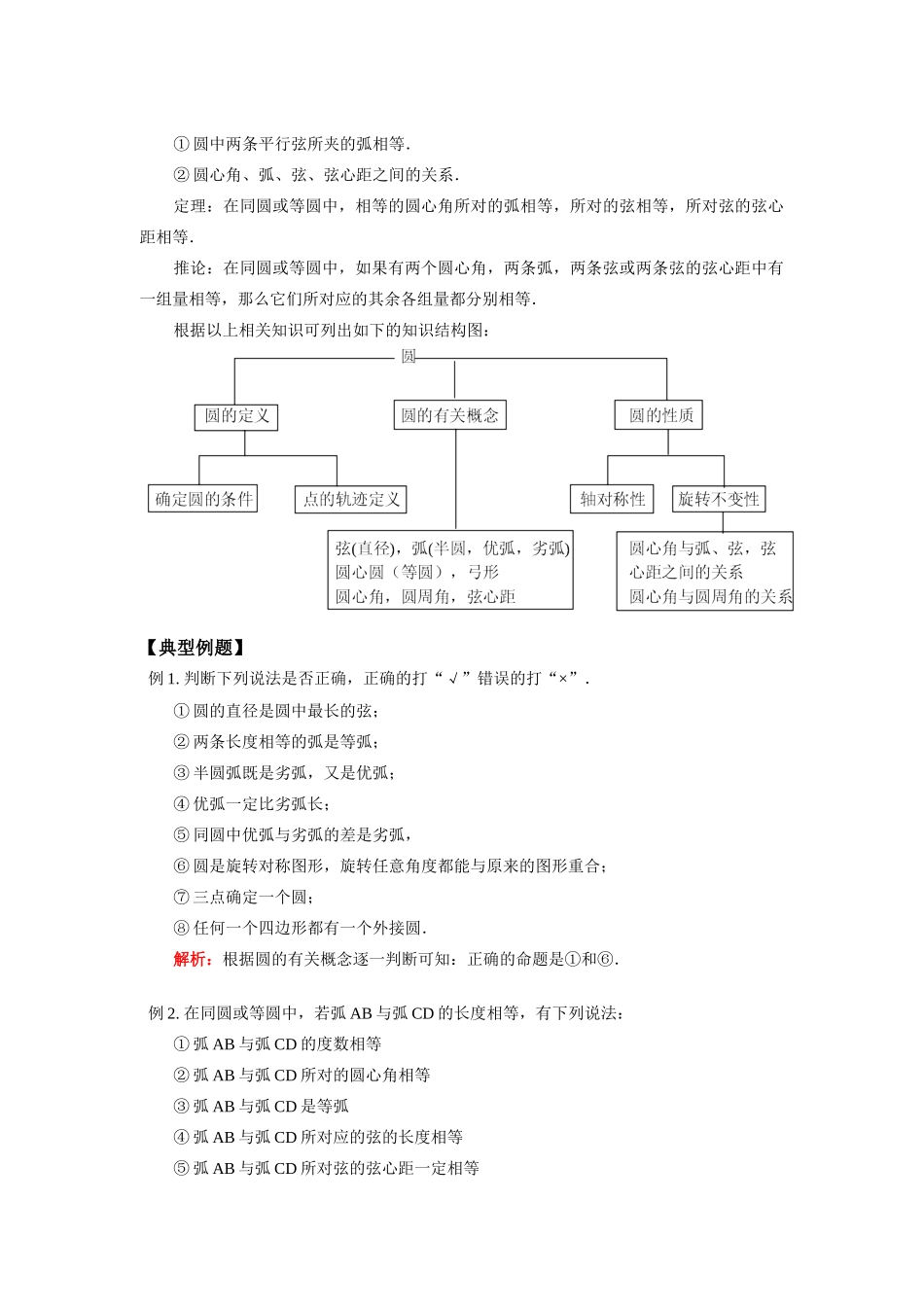 九年级数学上册 第三章第1-2节圆；圆的对称性 浙江版试卷_第2页