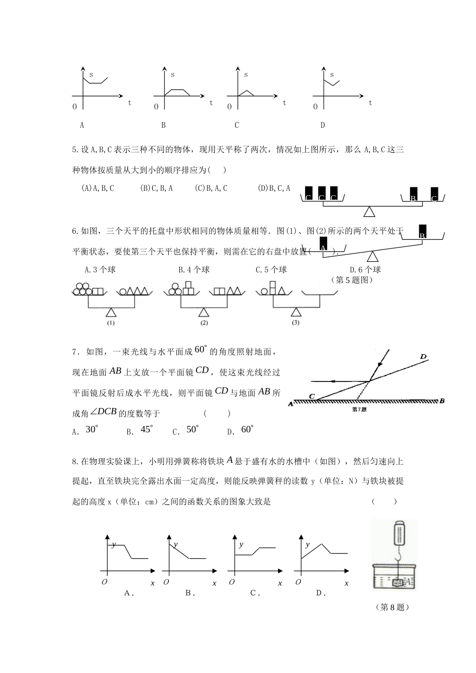 中考精华题考点35 图象信息与跨学科型问题试卷_第2页