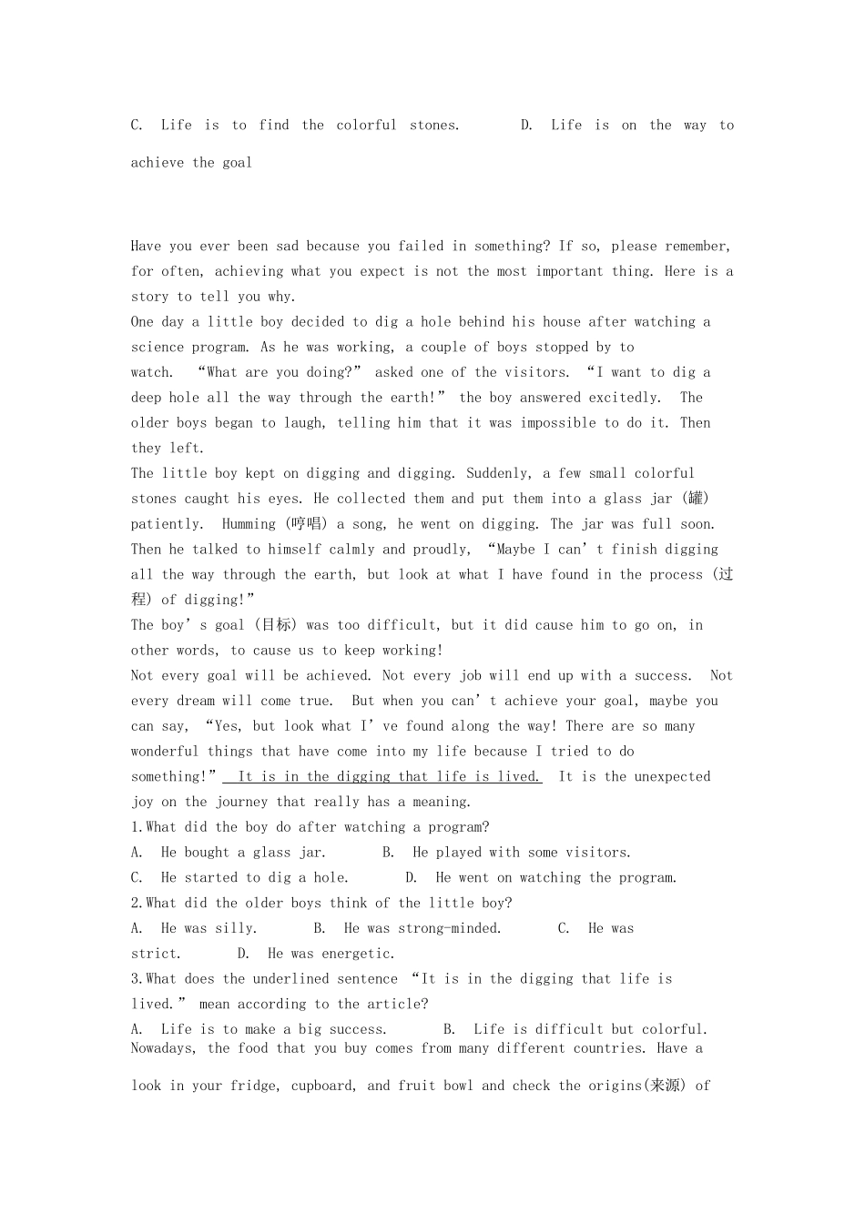 吉林省吉林市中考英语复习精选试卷26 人教新目标版试卷_第2页