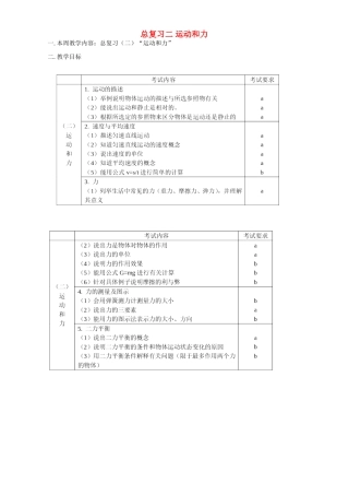 华东师大版总复习二 运动和力试卷