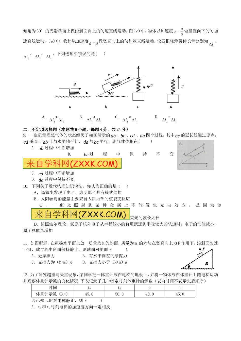 高二物理期末模拟试卷_第2页