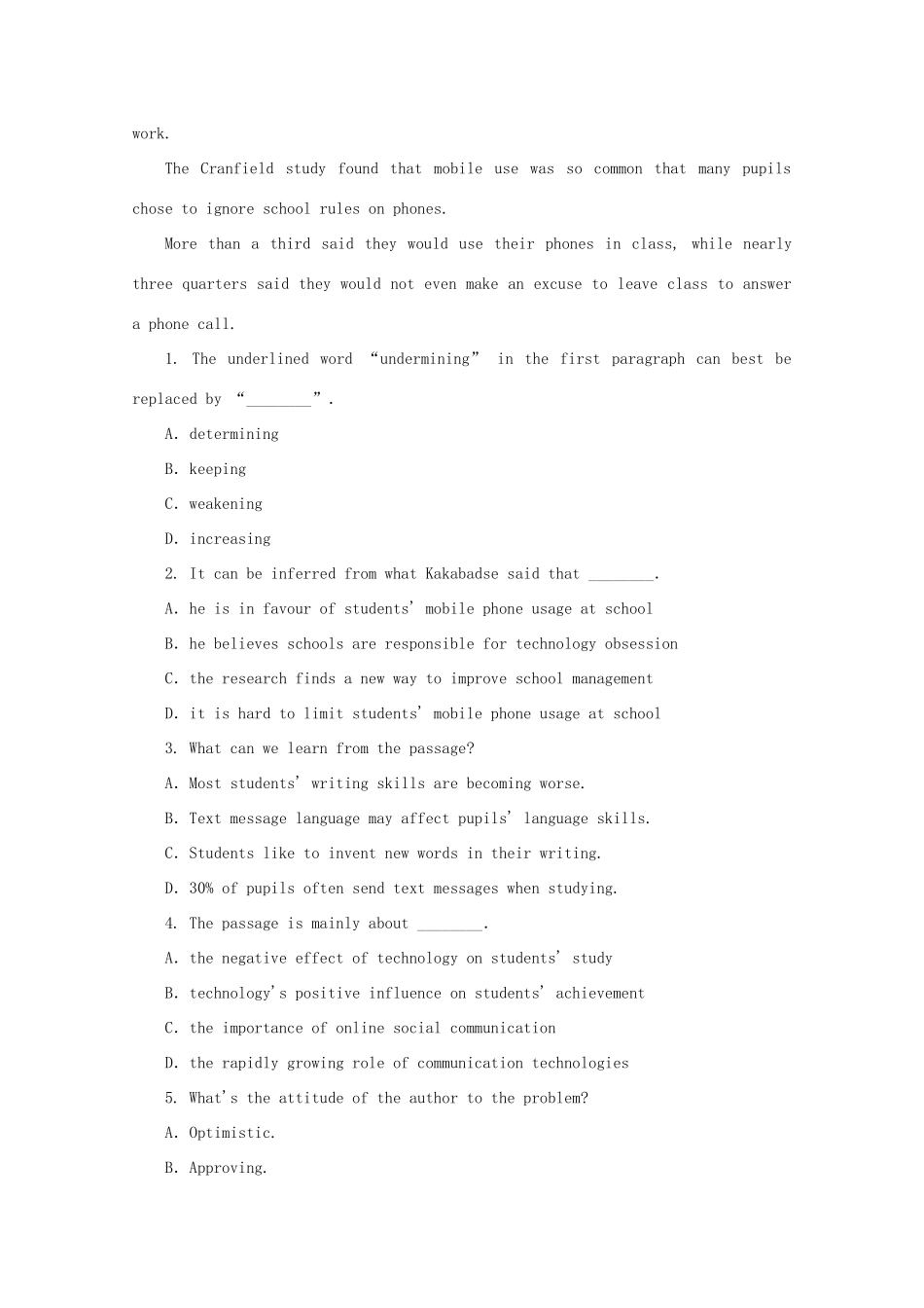 安徽省高考英语二轮小专题复习 落实应用之社会生活型阅读理解2试卷_第2页