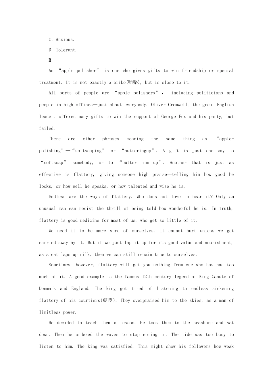 安徽省高考英语二轮小专题复习 落实应用之社会生活型阅读理解2试卷_第3页