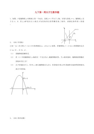 九年级数学下学期尖子生辅导训练试卷7 北师大版试卷