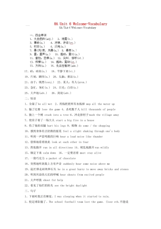 中考英语总复习 8A Unit 6 Welcome-Vocabulary试卷