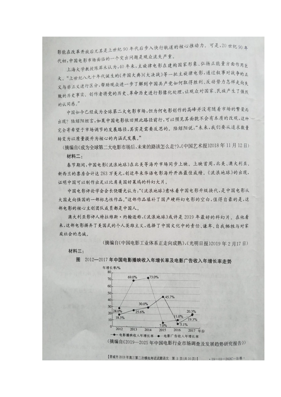 山西省晋城市高三语文第二次模拟考试试卷(B卷)山西省晋城市高三语文第二次模拟考试试卷(B卷)山西省晋城市高三语文第二次模拟考试试卷(B卷)(扫描版)_第3页