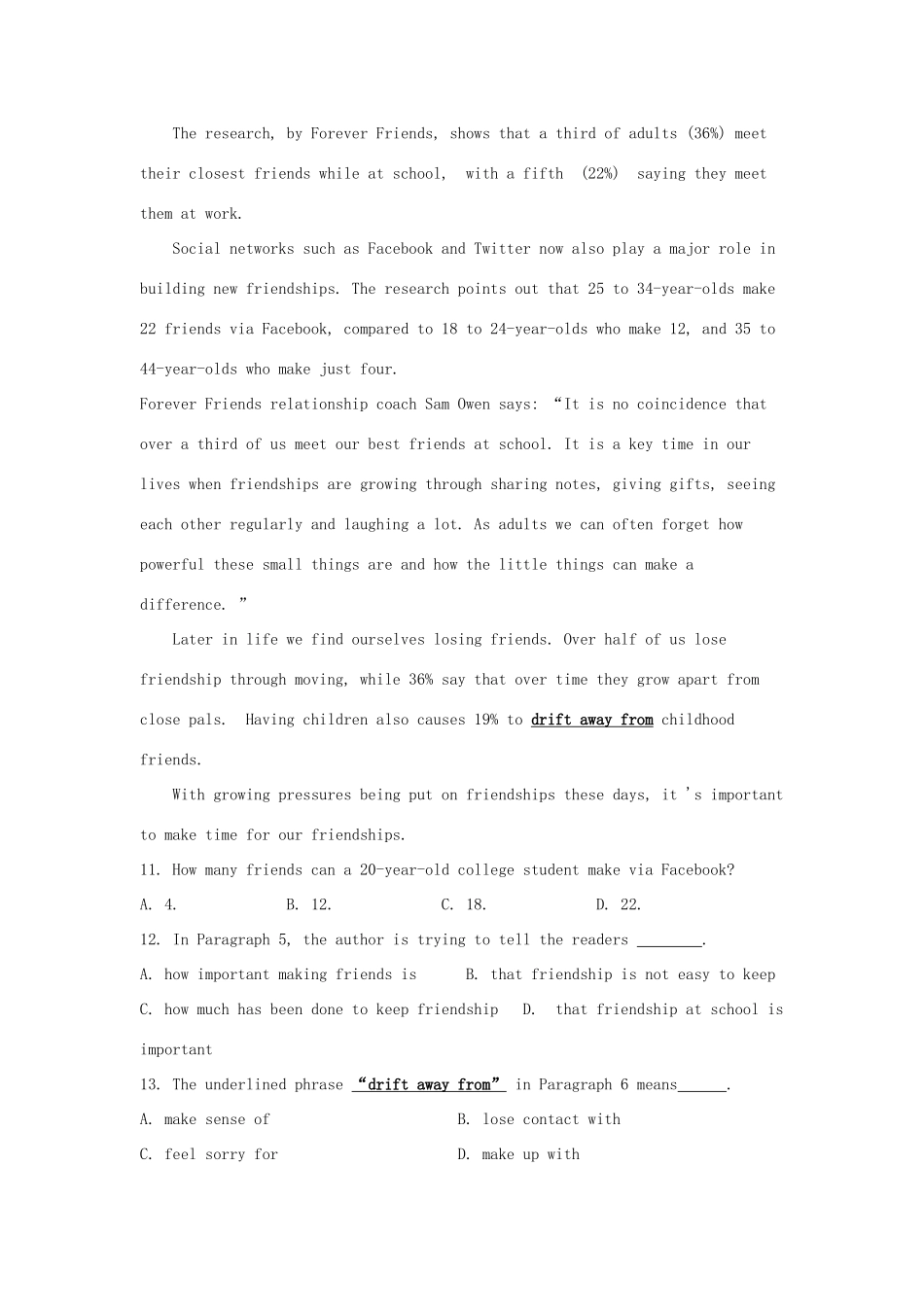 四川省宜宾市一中高三英语下学期第5周周训练题试卷_第2页
