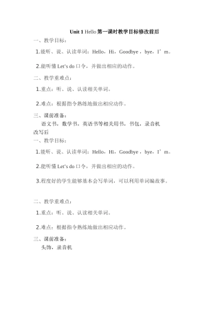 Unit-1Hello教学目标修改前后
