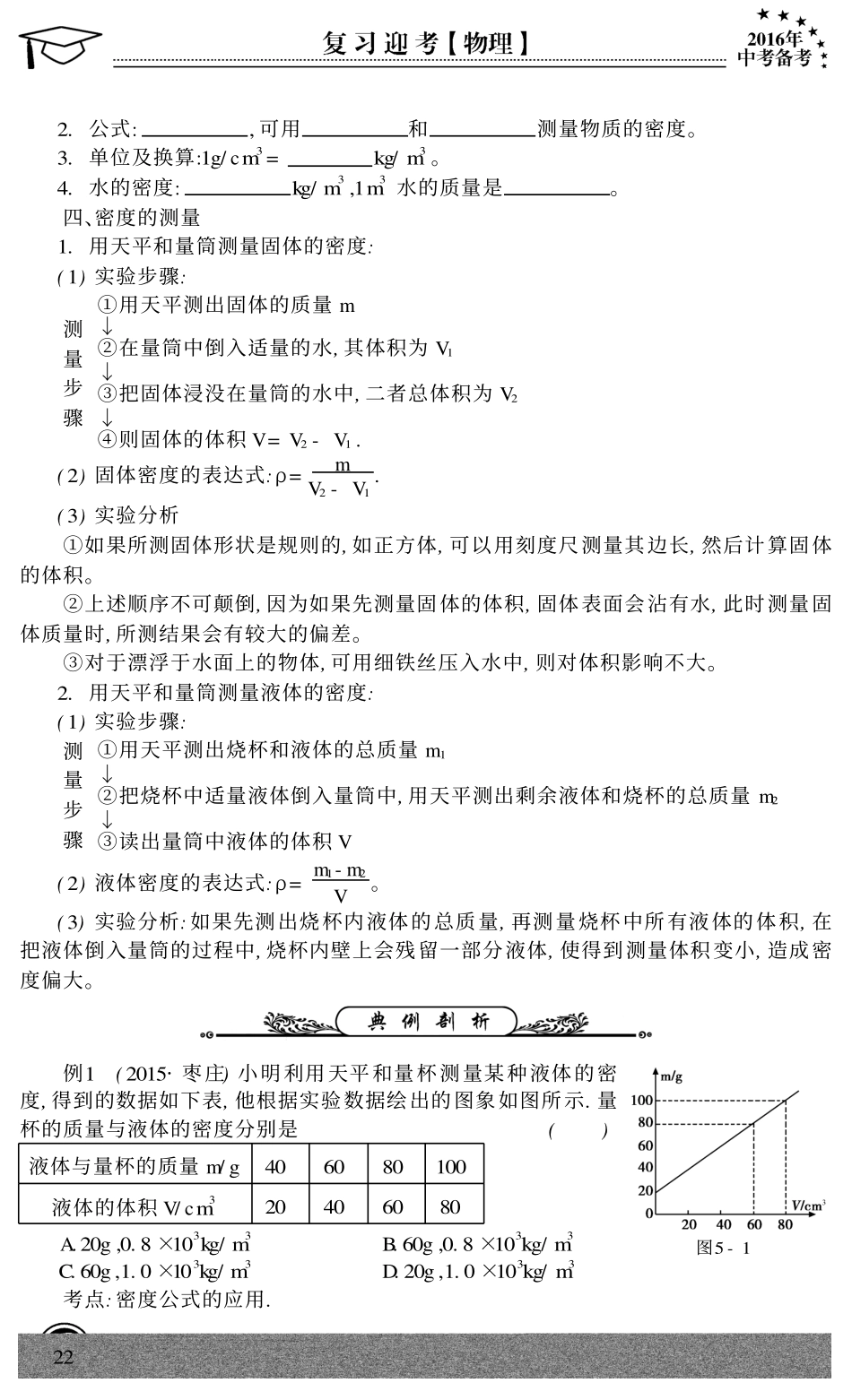 中考物理专题复习 第5章 质量与密度(pdf，无答案) 沪科版试卷_第2页