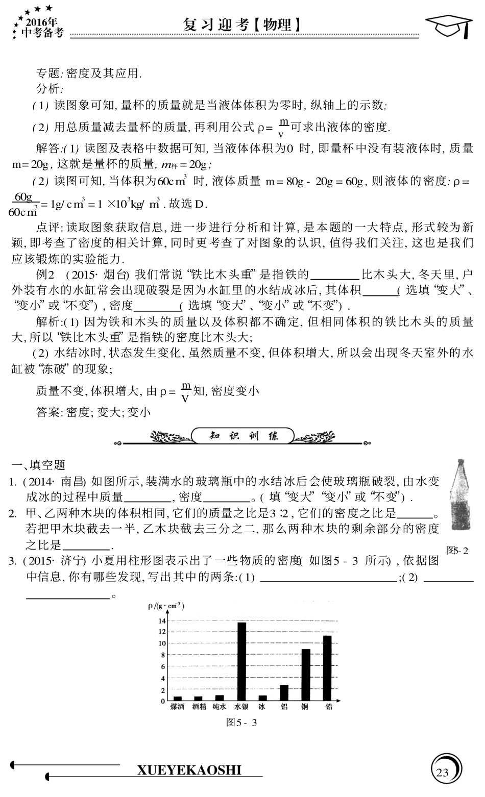 中考物理专题复习 第5章 质量与密度(pdf，无答案) 沪科版试卷_第3页