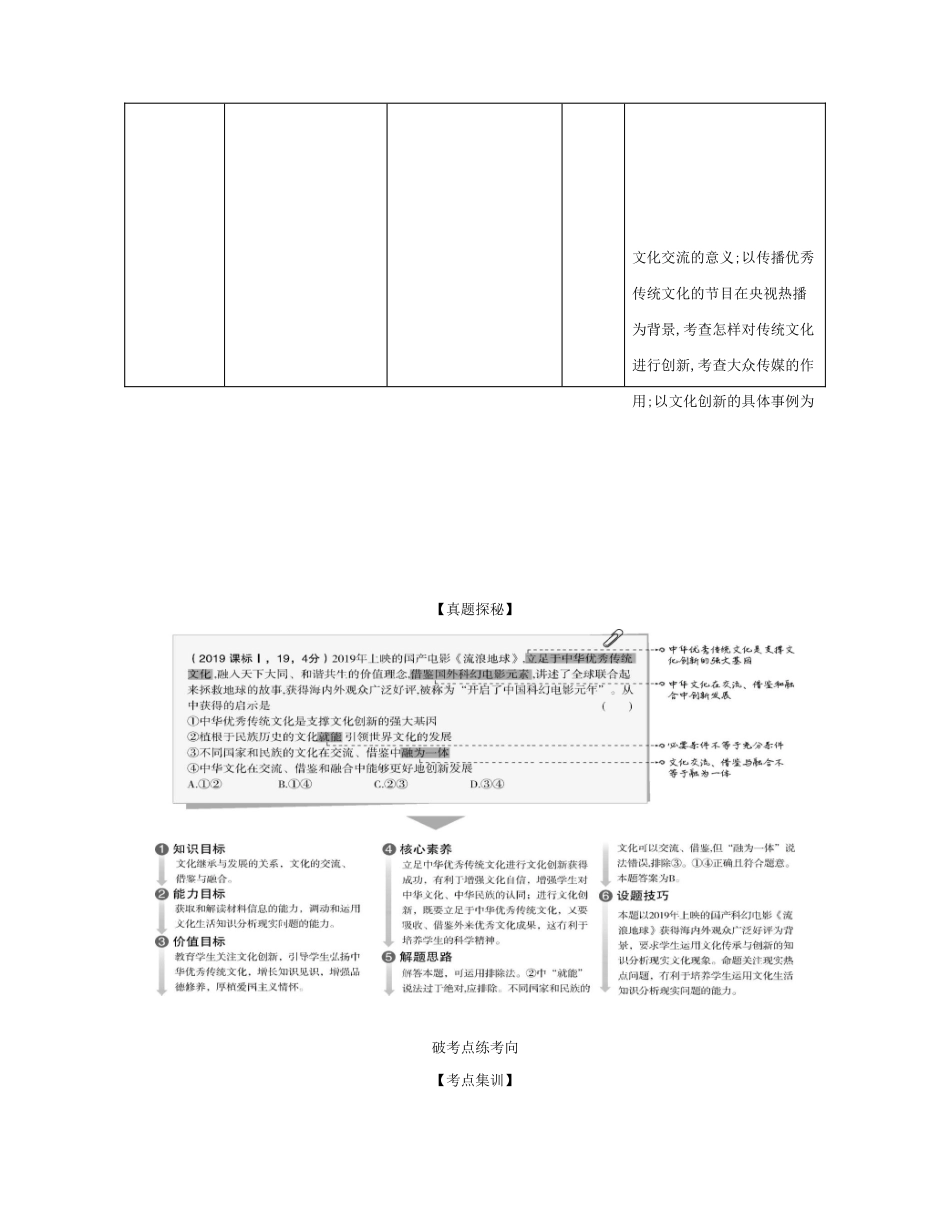 （课标专用 5年高考3年模拟A版）高考政治 专题十 文化传承与创新试题-人教版高三全册政治试题_第2页