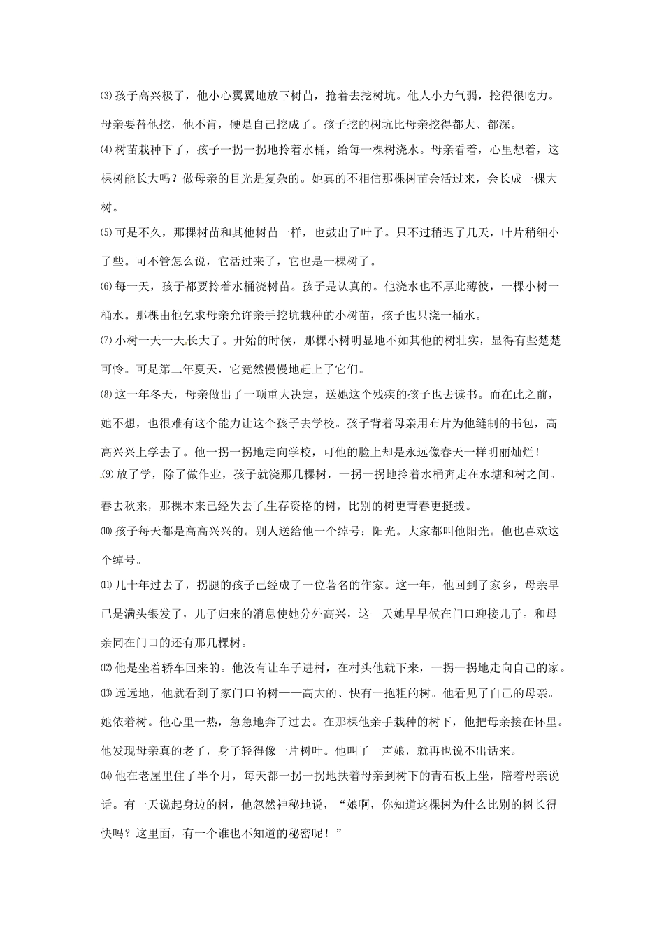 吉林市中考语文 精选试卷复习五试卷_第3页