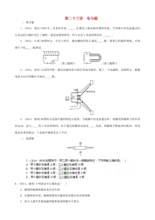 中考物理专题复习 第二十三讲 电与磁试卷