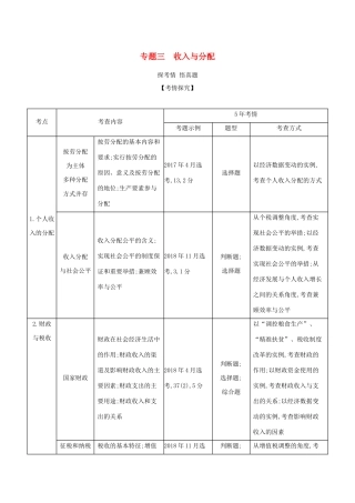（浙江版）高考政治一轮复习 专题三 收入与分配精练（含解析）-浙江版高三全册政治试题
